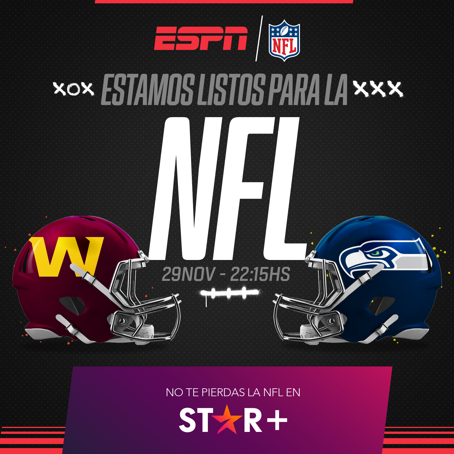 Sammis Reyes en horario estelar del «Monday Night Football” de la NFL, Washington Ft vs. Seattle Seahawks en vivo por Star+