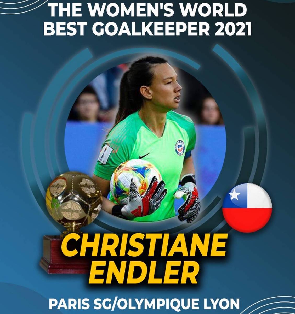 Christiane Endler la Mejor Arquera del 2021 por la IFFHS