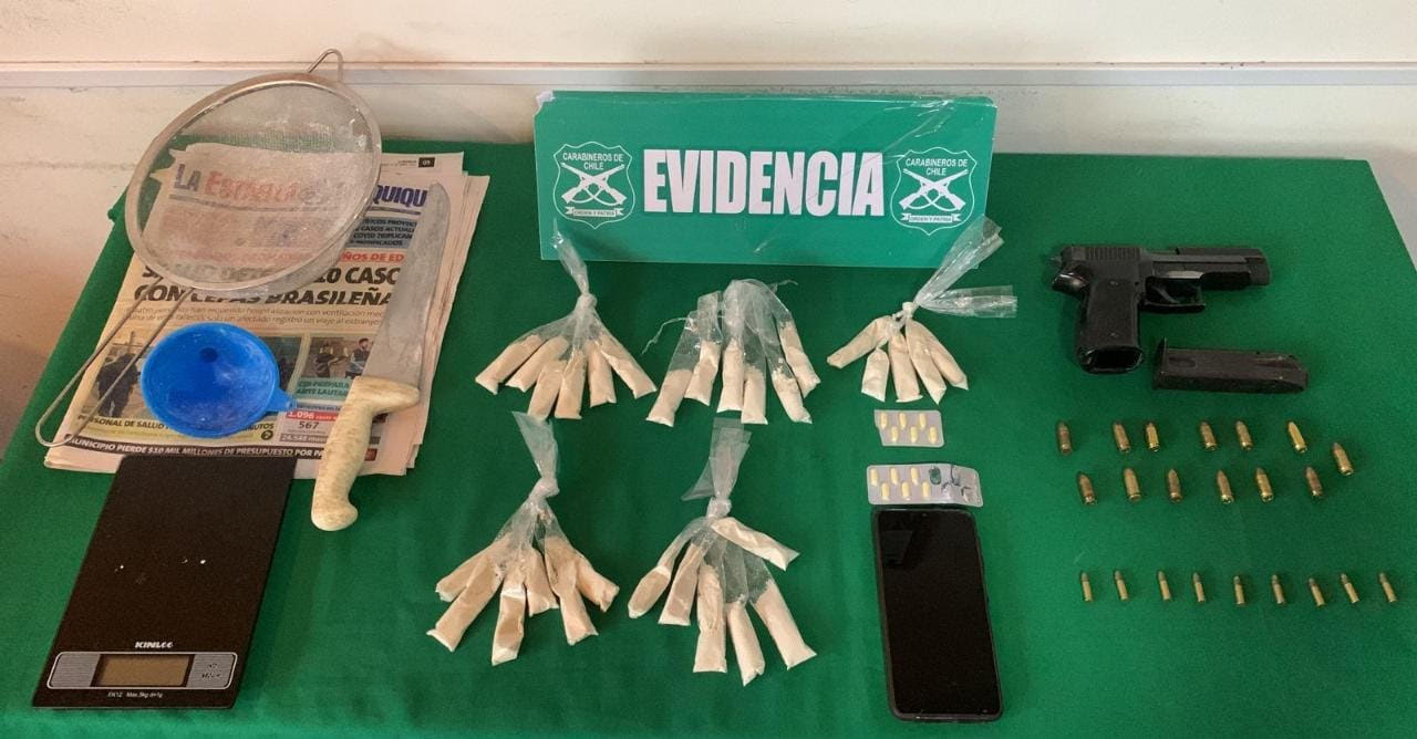 Detenido por infracción a Ley de Armas y Microtráfico en la comuna de Iquique