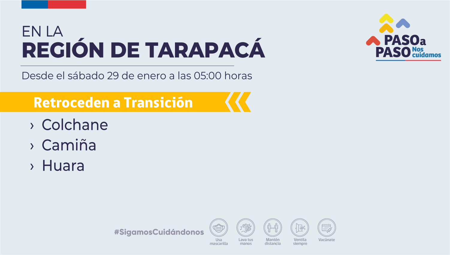 Colchane, Huara y Camiña retroceden a fase de Transición