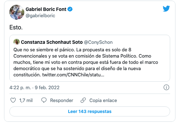 Gabriel Boric respalda críticas a propuesta que busca eliminar los poderes del Estado