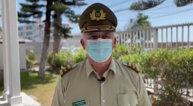General Inspector de Carabineros, Marcelo Araya, director nacional de Orden y Seguridad en inicio de implementación de Estado de Excepción Constitucional