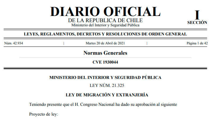 Diario Oficial publicó el reglamento de la Ley de Migración
