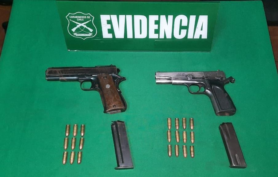 Detenidos por porte ilegal de arma de fuego en Alto Hospicio