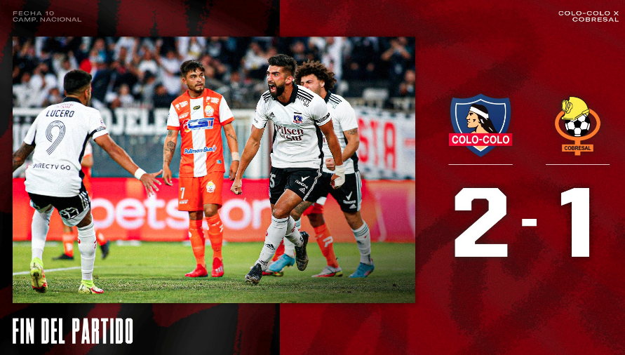 Colo Colo ganó 2-1 a Cobresal en el Monumental ante 30 mil 102 espectadores