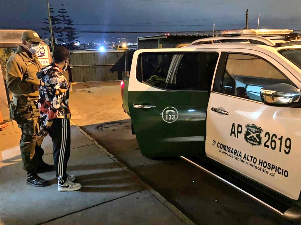 Carabineros de Tarapacá detuvo a 100 infractores durante el pasado fin de semana