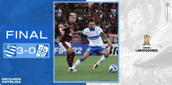 Flamengo eliminó a la UC en la fase de grupo de Copa Libertadores; cruzados perdieron 3-0
