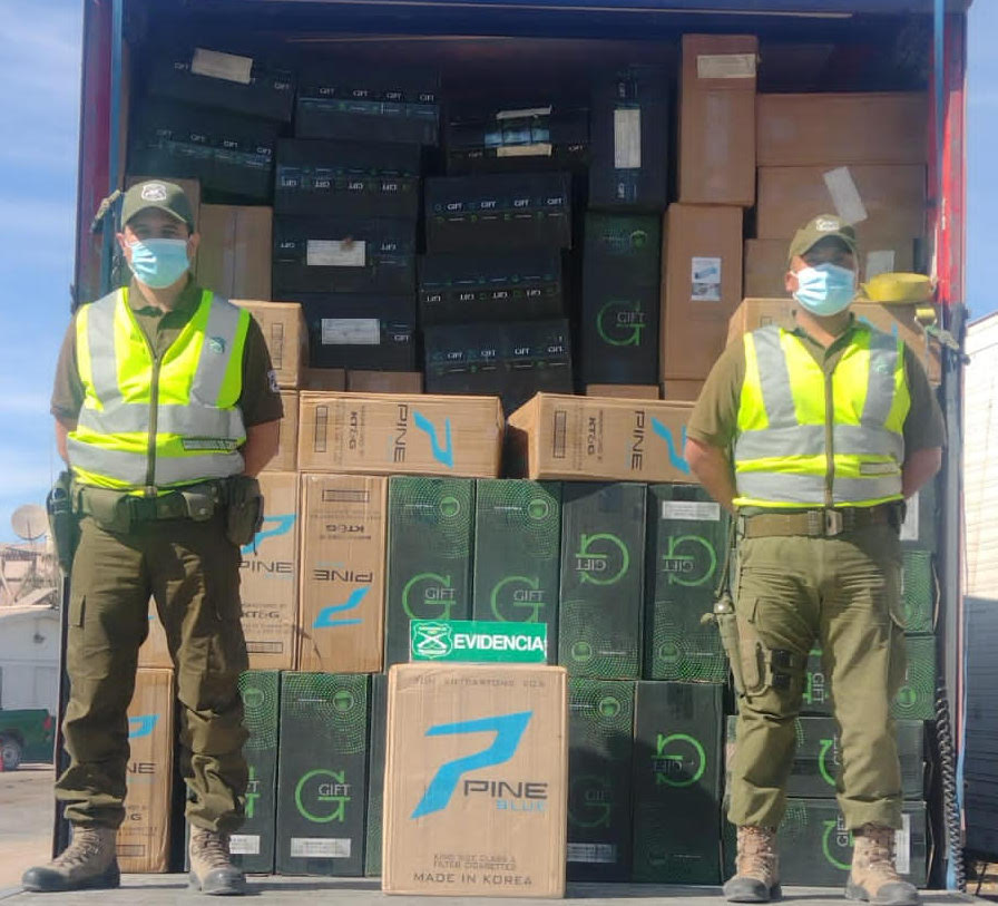 Carabineros de Quillagua incautaron contrabando de más de 90 mil cartones de cigarrillos