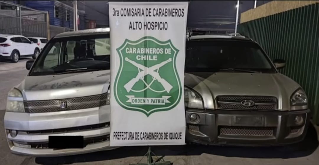 Carabineros recupera dos vehículos con encargo de robo en Alto Hospicio