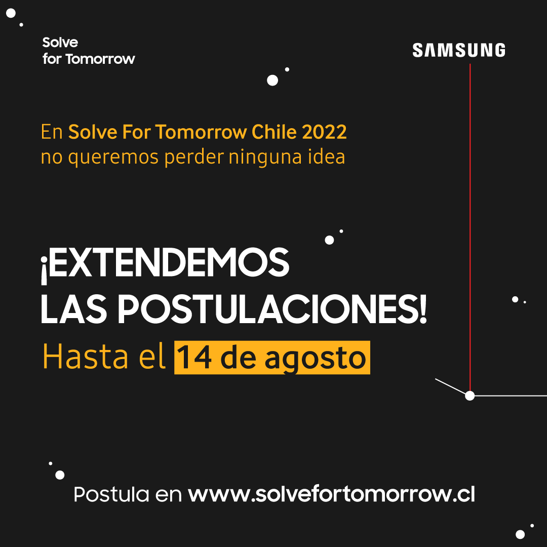 Concurso Solve For Tomorrow: Samsung extiende plazo de postulaciones hasta el 14 de agosto