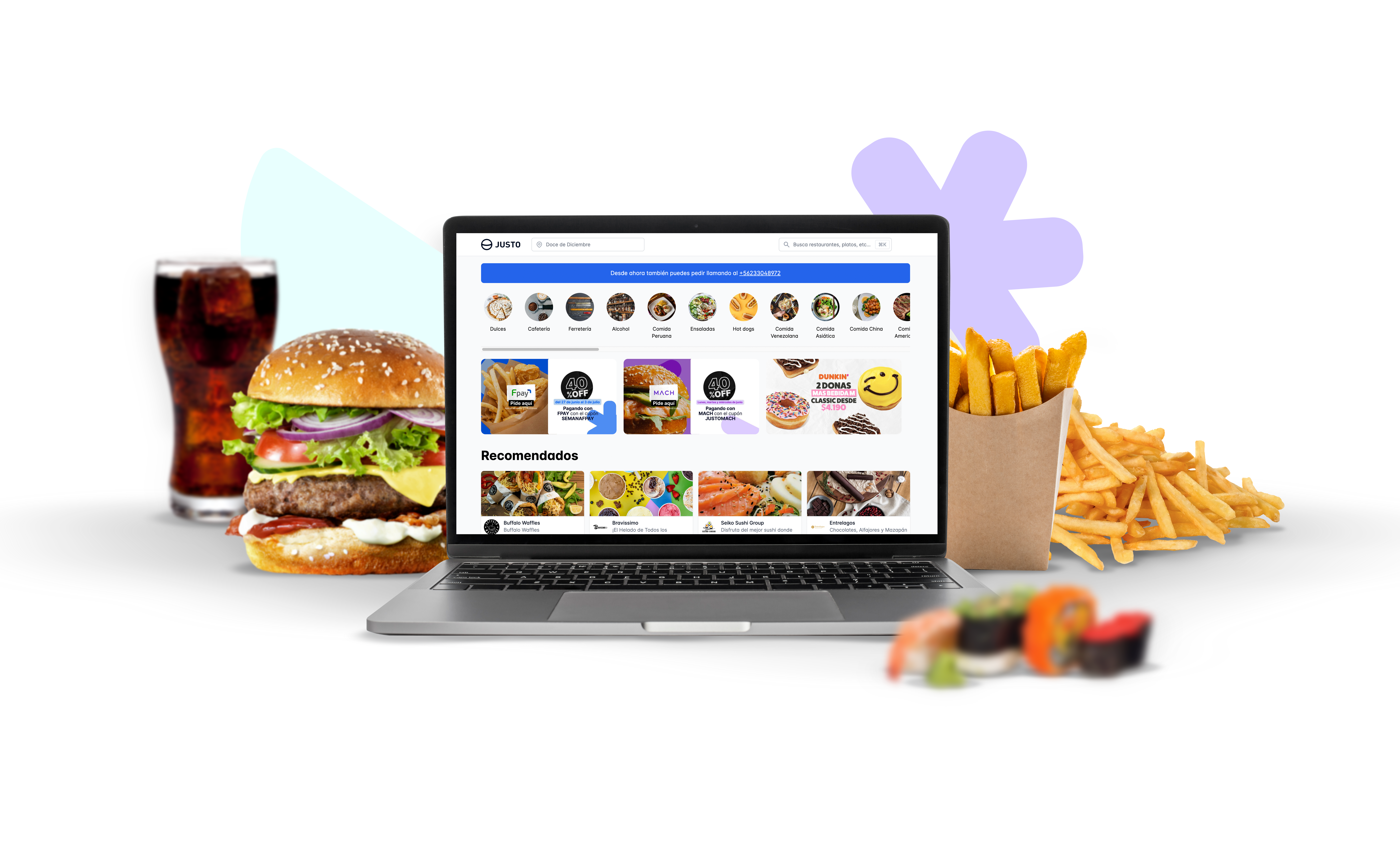 Pide Get Justo: el nuevo marketplace de restaurantes en Chile￼