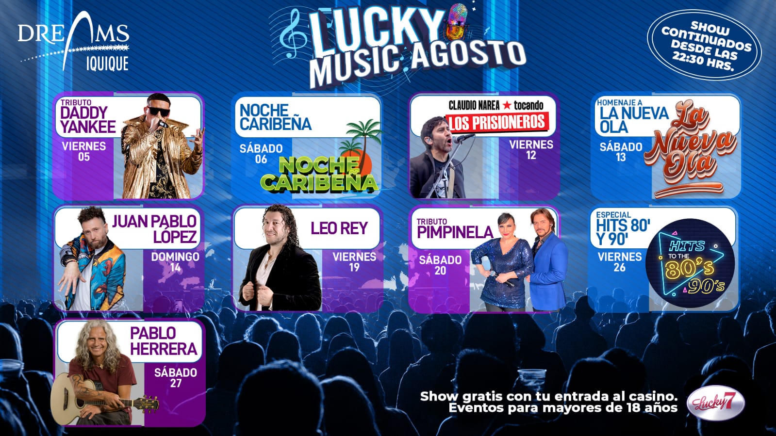 Dreams anuncia shows imperdibles durante agosto