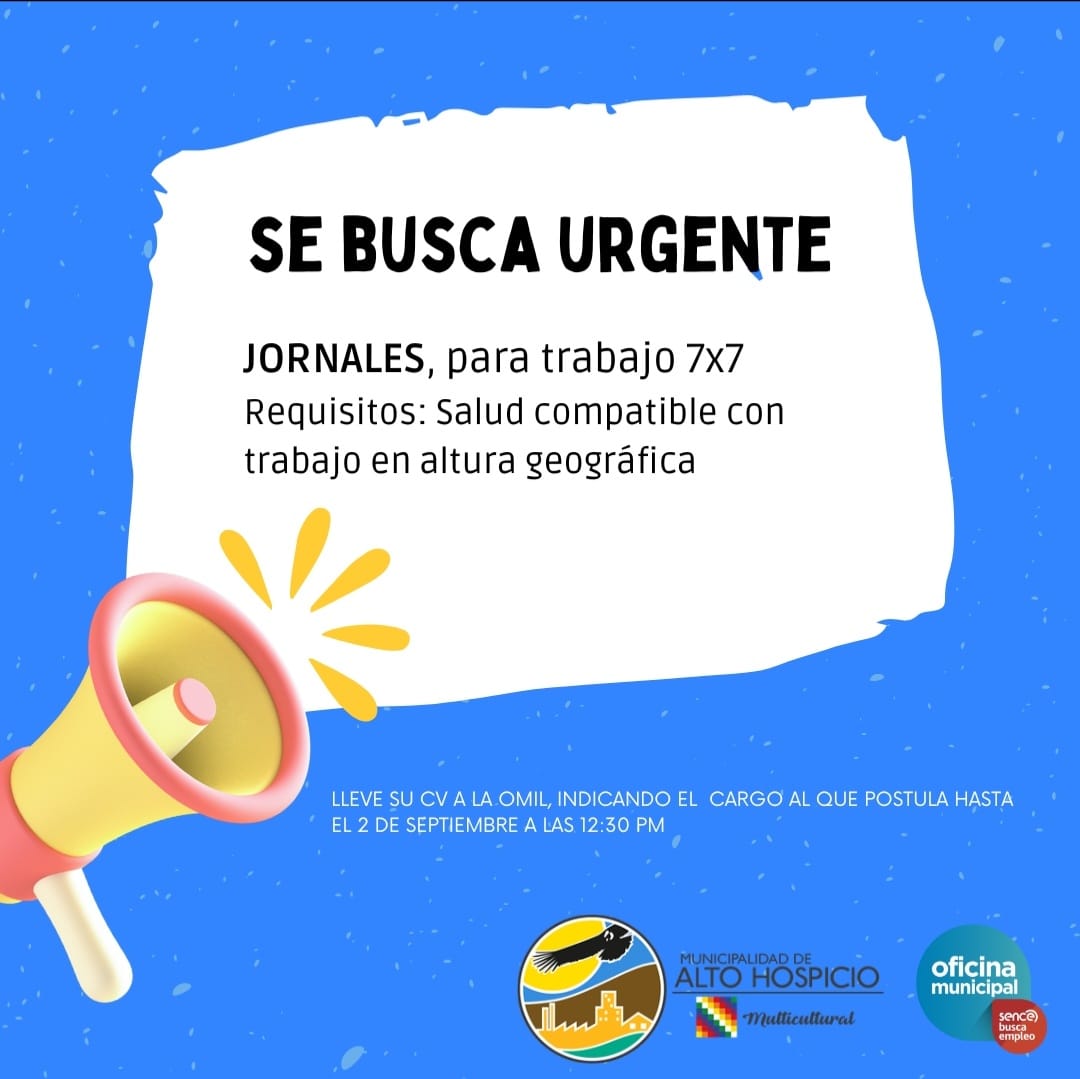 OMIL de Alto Hospicio ofrece empleos para trabajar en sector minero: Se requieren 25 jornaleros￼