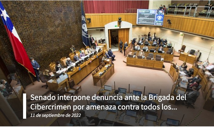 Senado interpone denuncia ante la Brigada del Cibercrimen por amenaza contra todos los integrantes del Poder Legislativo