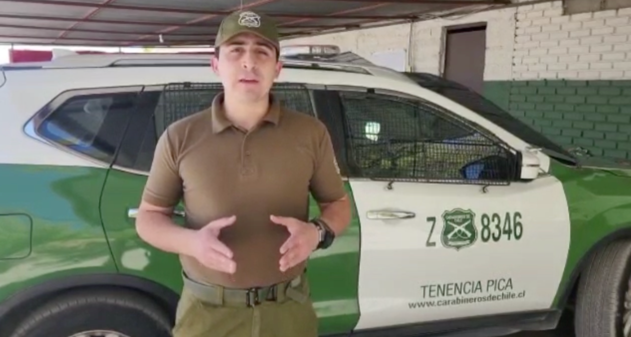 Persecución finaliza con cinco detenidos y un arma incautada