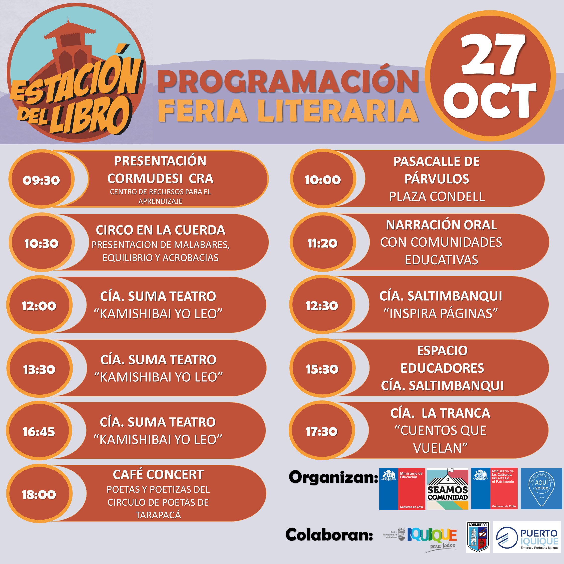 Feria “Estación del Libro” de Iquique presenta nutrida cartelera de actividades pedagógicas y artísticas