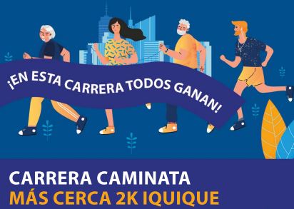 Corrida-caminata “Más Cerca” 2K en Iquique con foco familiar e inclusivo