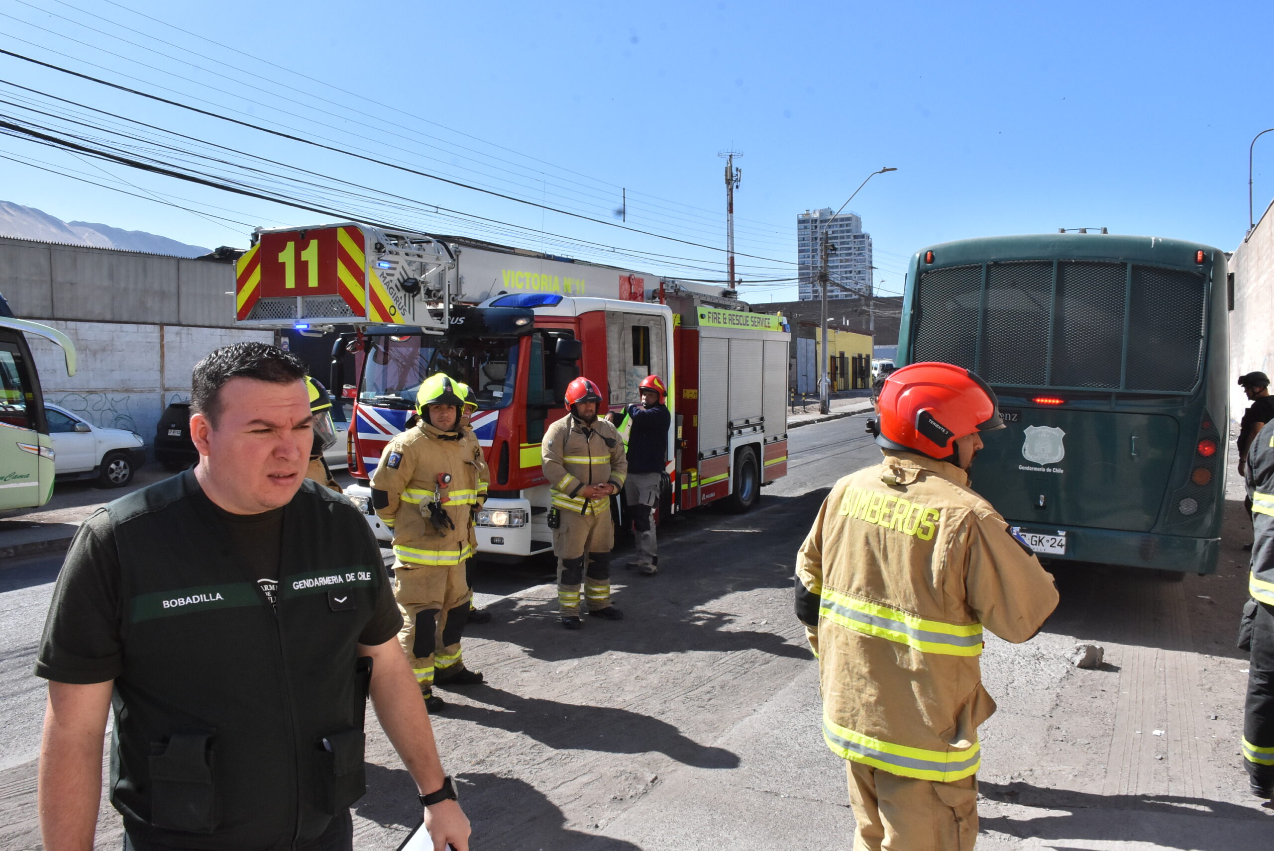 Con apoyo del Cuerpo de Bomberos se cumplió simulacro en el CCP de Iquique 