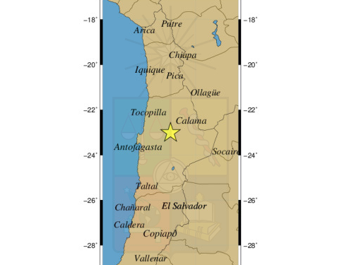 Sismo 5.2 a 25 kms al interior de Sierra Gorda