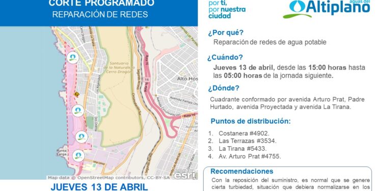 Aguas del Altiplano realizará mejoras en la red de agua potable sector sur de Iquique