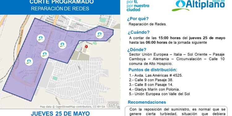 Aguas del Altiplano realizará mejoras en red de agua potable de Alto Hospicio