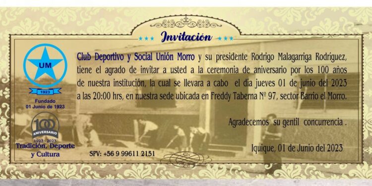 Club Deportivo y Social Unión Morro celebra hoy su Centenario
