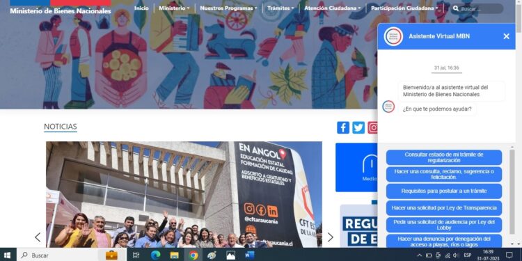 Asistente virtual de Bienes Nacionales facilita denuncias ciudadanas