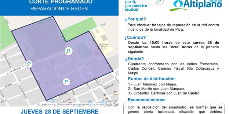 Aguas del Altiplano realizará mejoras en la red contra incendios en localidad Pica