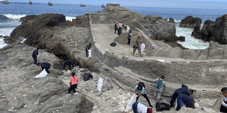 ZOFRI lidera limpieza de playa en sector norte de Iquique