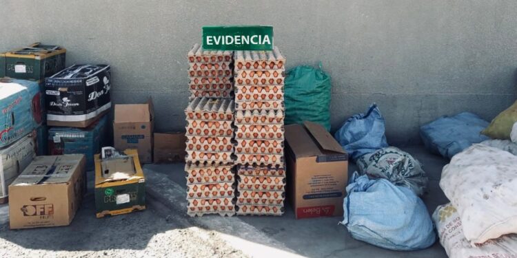 Detectan camión cargado con alimentos de contrabando