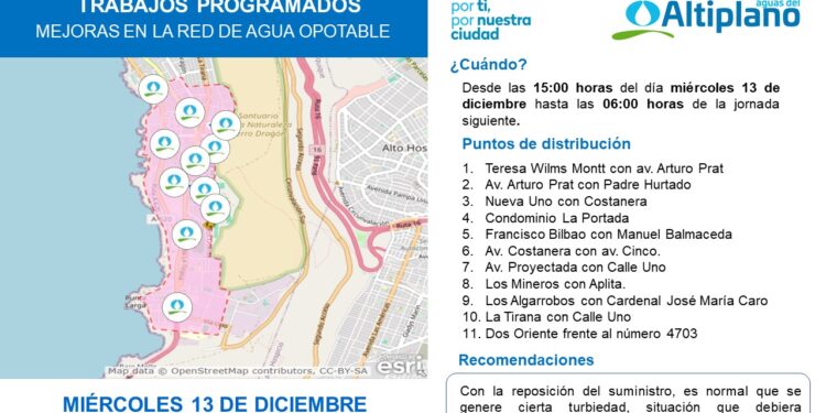 En el sector sur de la ciudad de Iquique: Aguas del Altiplano realizará mejoras en la red de agua potable