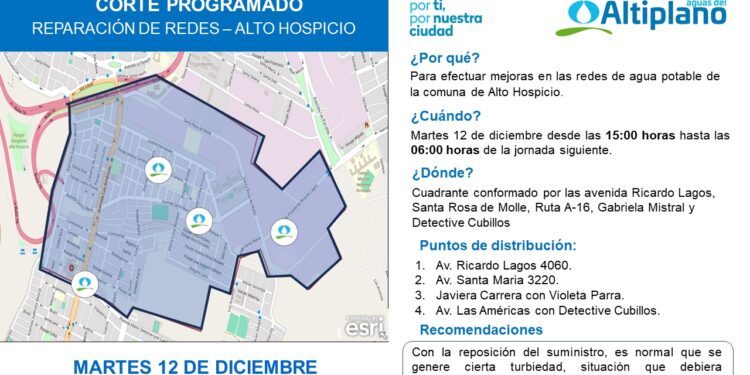 Aguas del Altiplano realizará mejoras en la red de agua potable de Alto Hospicio