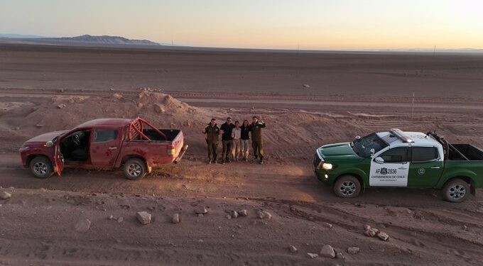 Carabineros rescató a mujeres que quedaron atrapadas en la pampa