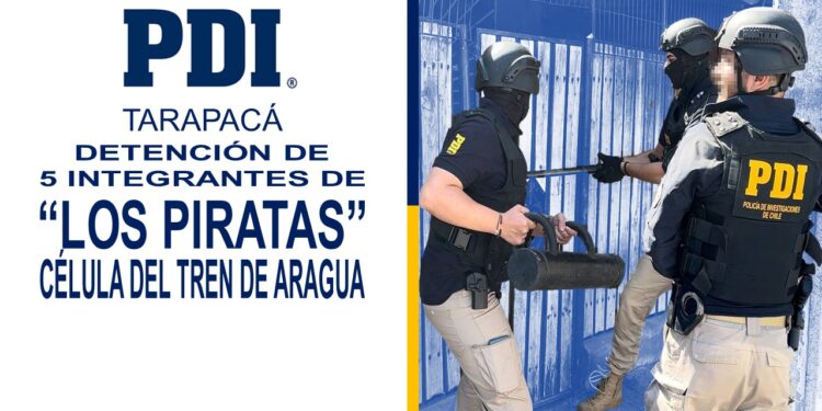 PDI Tarapacá: Detenidos 5 integrantes de “Los Piratas”, célula del «Tren de Aragua»