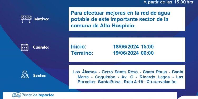 Aguas del Altiplano realizará mejoras en la red de agua potable de Alto Hospicio