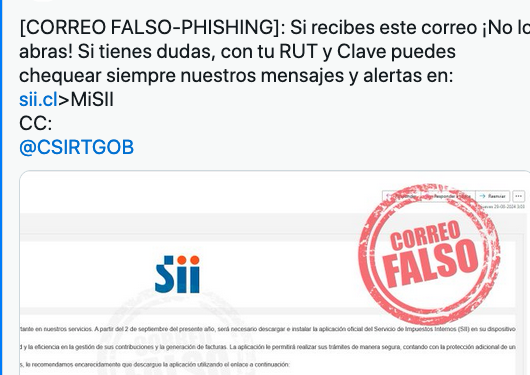 SII advierte sobre un nuevo intento de estafa a través de correos electrónicos