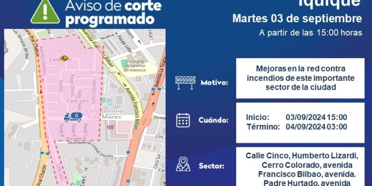 Aguas del Altiplano realizará mejoras en la red contra incendios en distintos sectores de Iquique