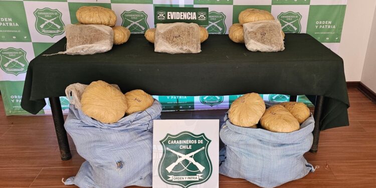 Carabineros decomisó más de 46 kilos de marihuana que eran trasladados al interior de vehículo