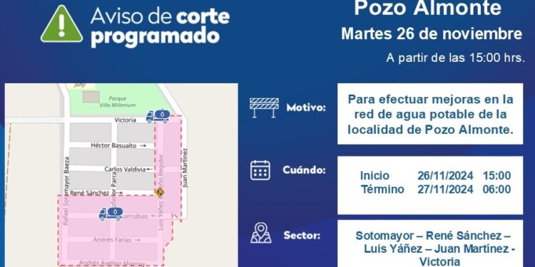 Aguas del Altiplano realizará mejoras en la red de agua potable de Pozo Almonte