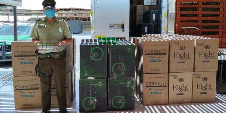 Carabineros incautó 82.500 cajetillas de cigarrillos de contrabando