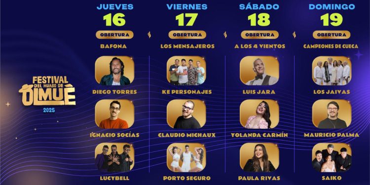Festival de Olmué da a conocer programación que incluye Cumbia, Axé, Rock y Swing, además de talentosos comediantes