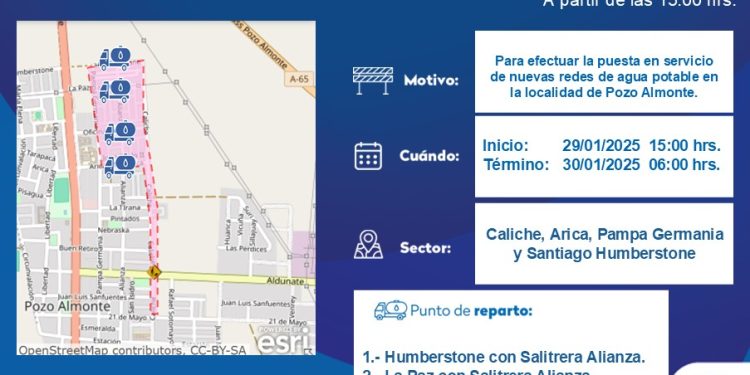 Aguas del Altiplano realizará conexión de nuevas redes en Pozo Almonte