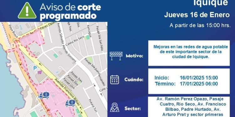 Aguas del Altiplano realizará mejoras en la red de agua potable en sector sur de Iquique