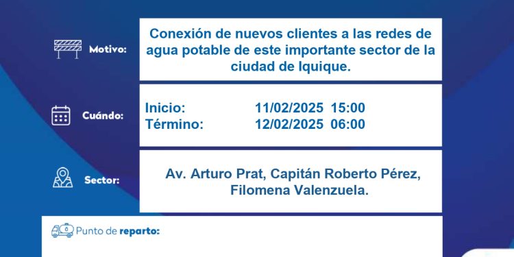 Mejoras en la red de agua potable de Iquique realizará Aguas del Altiplano en sector de la península Cavancha