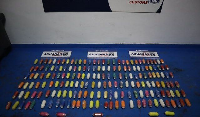 Viajaba con 185 ovoides de pasta base ocultos en peluche de capibara y sus ropas