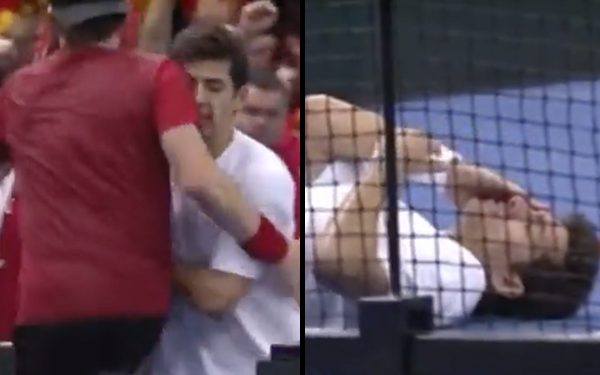 Agresión de Bergs a Garín en la Copa Davis / Chileno fue descalificado por reclamar tras ser agredido