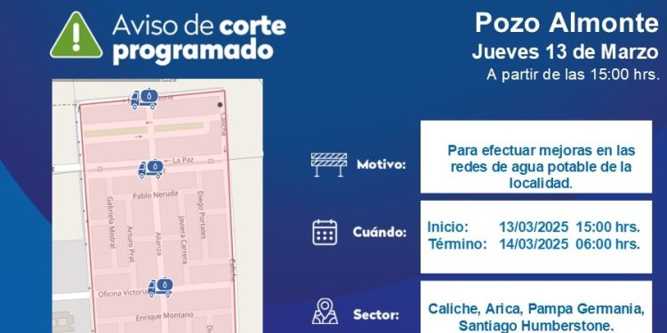 Aguas del Altiplano realizará mejoras en la red de agua potable en Pozo Almonte