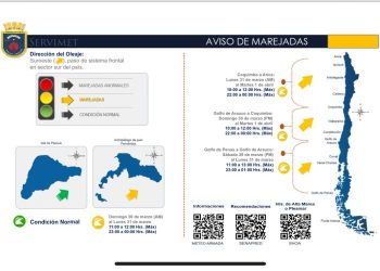 Armada alerta marejadas para las costas del país