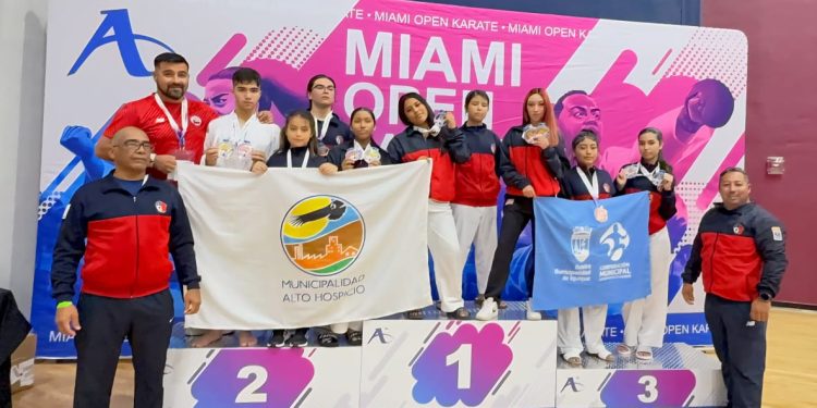 Talentos de Alto Hospicio brillan en el Miami Open de Karate 2025
