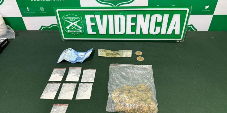 Detenido por microtráfico en Alto Hospicio: Carabineros incautan marihuana y clorhidrato de cocaína
